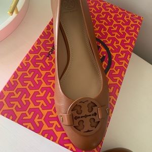 Tory Burch Miller 35MM Wedge in Nappa Tan -Size 10